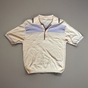 VTG Knit Polo Shirt Mens M 38 Chest Yellow 1950s 1960s Preppy